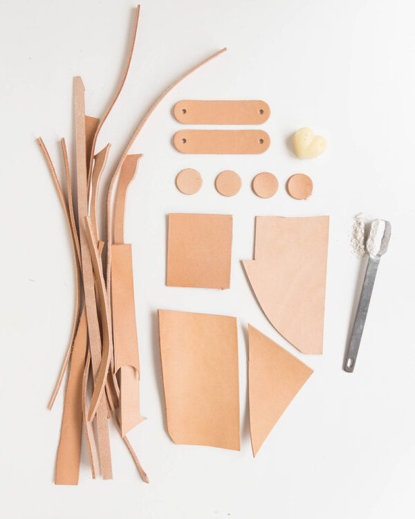 DIY Bastelset aus Bioleder Naturleder | DIY Set of natural vegetable tanned organic leather